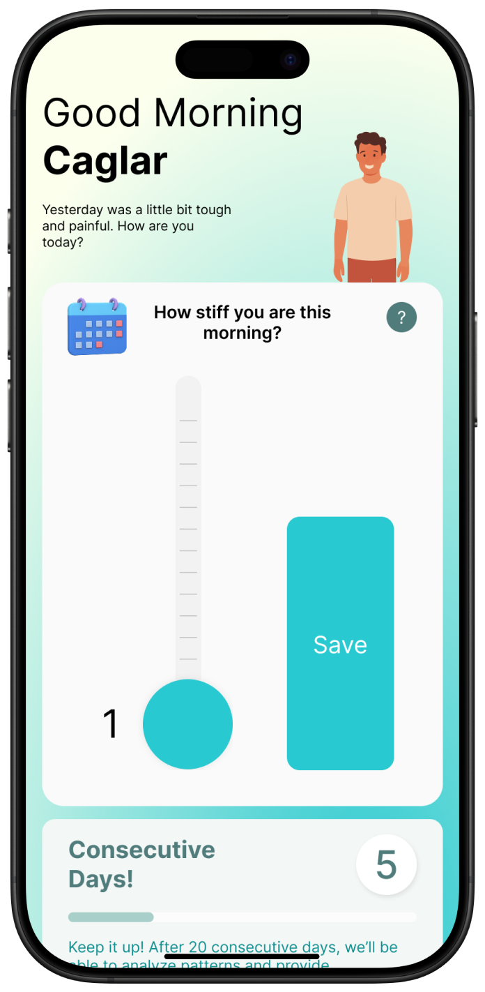 AS tracking app interface